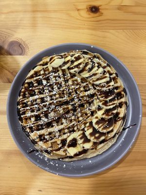 Waffle with chocolate and banana   at Guará in Vila Nova De Gaia