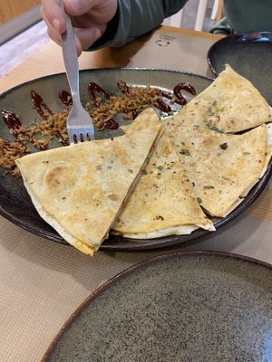 Padini of melted cheese and chorizo   at Guará in Vila Nova De Gaia