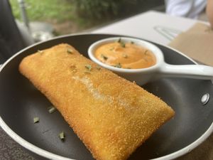 Rissol starter, with smoked tofu, aubergine and sundried tomato  at Guará in Vila Nova De Gaia
