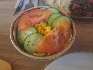 Salad comes with tofu dish at Guará in Vila Nova De Gaia