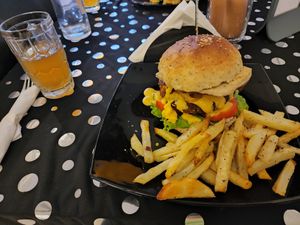 Banging burger at Slaughterhouse Vegan in Calangute