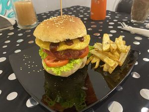 Bangin burger  at Slaughterhouse Vegan in Calangute