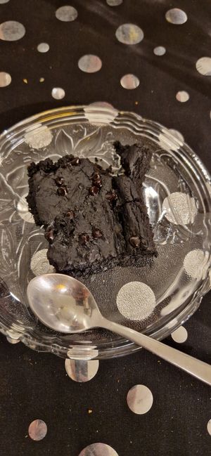 Sweet potato chocolate chip brownie at Slaughterhouse Vegan in Calangute