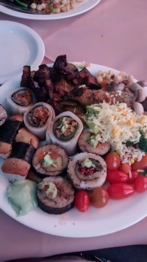 very good sushis and makis at Lotus Vegetariano in Sao Paulo