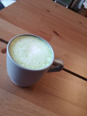 Drink matcha latte at Bandit Bakery in Aberdeen