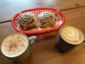 Cinnamon buns  at Bandit Bakery in Aberdeen