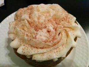 Vegan banana cream cake at Red Velvet Cafe - Fashion Show Mall in Las Vegas