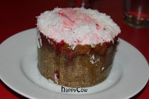 Vegan raspberry coconut cake  at Red Velvet Cafe - Fashion Show Mall in Las Vegas