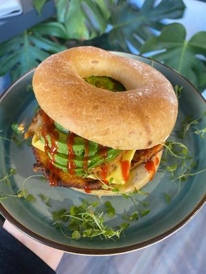 Vegan - Breakfast Bagel (can be gf) at No8 High St  in Inverurie