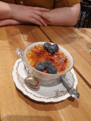 Lovely vegan creme brulée at Bistro Vilja in Tampere