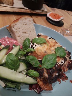 Eggplant main dish at Bistro Vilja in Tampere