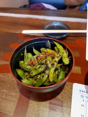 Charred Edamame at Blue Sushi Sake Grill in Chicago