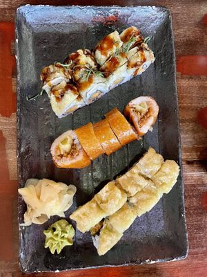 Top to bottom: Shiitake To Me, Cowgirl, Crunchy Cabbage  at Blue Sushi Sake Grill in Chicago