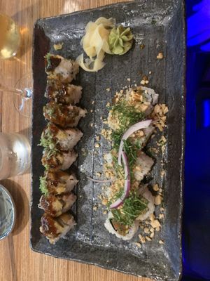 Hippie roll and South Pacific   at Blue Sushi Sake Grill in Chicago