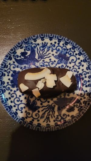 Vegan bounty cake at Vevves in Kalix