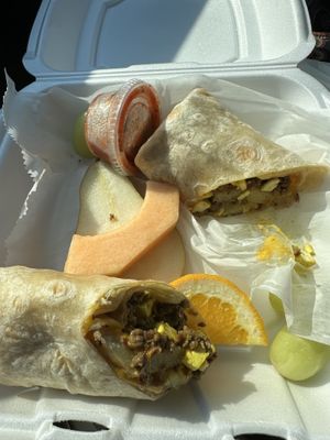 Vegan breakfast burrito… so tasty!!!!!  at Steady Eddy's Cafe at the Market in Flint