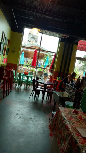New dining area, view walking in.  at Steady Eddy's Cafe at the Market in Flint