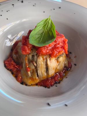 Parmigiana de berenjenas con queso vegano  at La Gastrobottega Di Giuseppe in Calpe