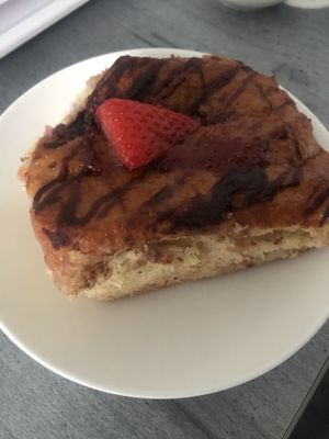 Chocolate and strawberry bun  at Plant Blonde in Glasgow