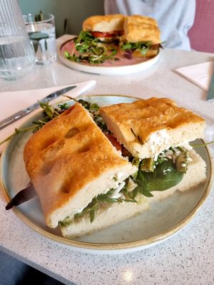 Chicken Pesto Focaccia Sandwich at Plant Blonde in Glasgow