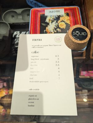 Menu at Plant Blonde in Glasgow