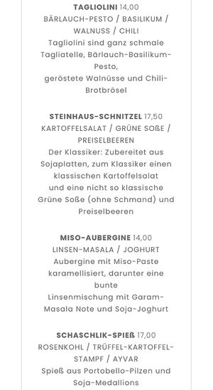 Menu   at Steinhaus1718 in Budingen