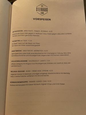 Menu   at Steinhaus1718 in Budingen