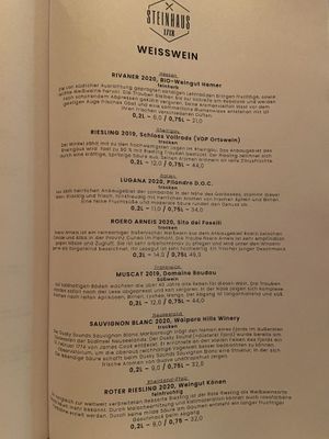 Menu   at Steinhaus1718 in Budingen