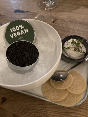 caviar with blinis   at Steinhaus1718 in Budingen