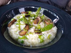 Risotto with green asparagus at Steinhaus1718 in Budingen