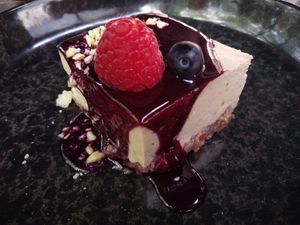Vegan cheesecake at Steinhaus1718 in Budingen