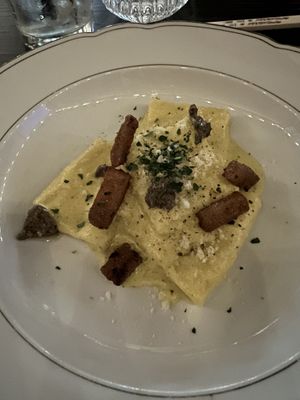 Paccheri alla Carbonara mit Trüffel   at Steinhaus1718 in Budingen