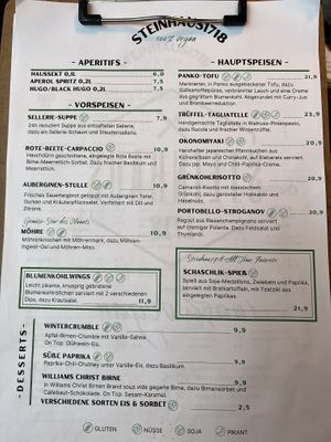 Menu   at Steinhaus1718 in Budingen