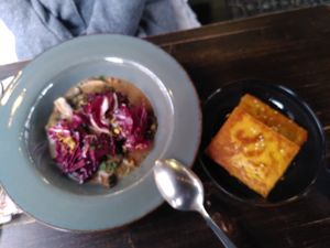 Portobello Stroganov auf Polenta at Steinhaus1718 in Budingen