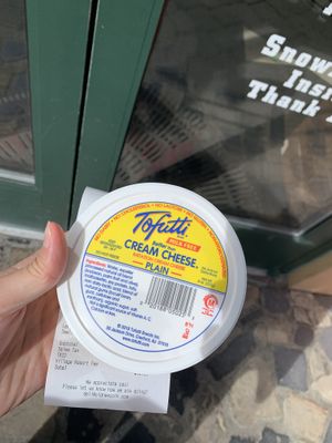Tofutti cream cheese!! Add to your bagel or just order a whole container!  at Old New York Deli & Bakery Co in Mammoth Lakes