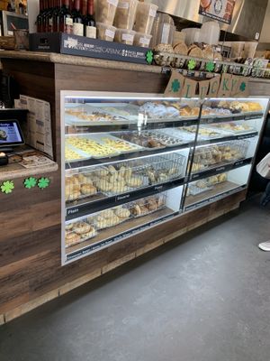 Bagel case  at Old New York Deli & Bakery Co in Mammoth Lakes