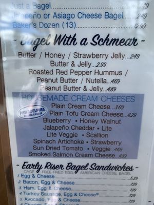 Tofu cream cheese is a spread option  at Old New York Deli & Bakery Co in Mammoth Lakes