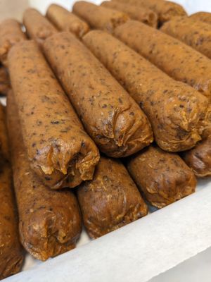 Hand Rolled Vegan Sausages at Veggie Reaper Inc in Center Point