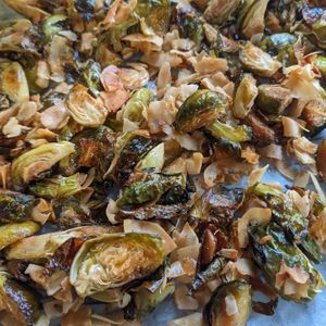 Brussle Sprouts with Facon at Veggie Reaper Inc in Center Point