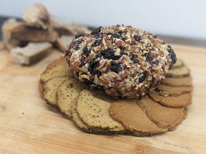 Vegan Chezball, Turky and Hahm slices at Veggie Reaper Inc in Center Point