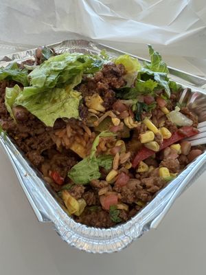 Nachos with Impossible ground beef  at LGA - Dos Toro - TB in Queens