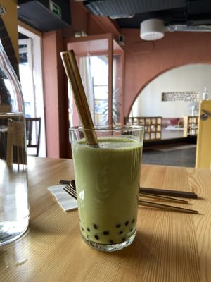 Oat matcha bubble tea  at Viet Bao Ravintola in Lappeenranta