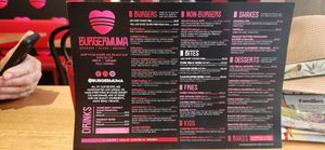 Menu at Burgermuma in Karratha