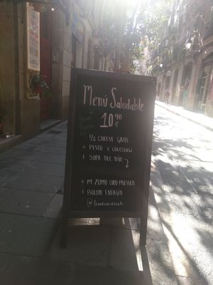 Menu of the day at Froots & Roots in Barcelona