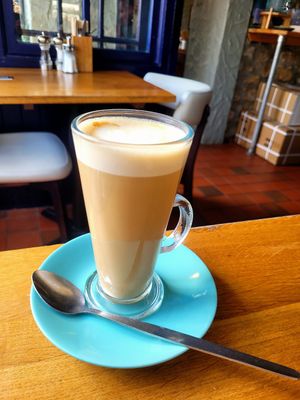 Latte with Oat Milk. at Ann's Pantry in Moelfre