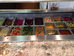 Oooo toppings!! at vfalafel in Washington