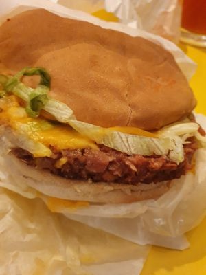 Cheeseburger at Plant Power Fast Food in Hollywood
