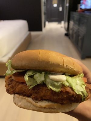 Chicken burger   at Plant Power Fast Food in Hollywood