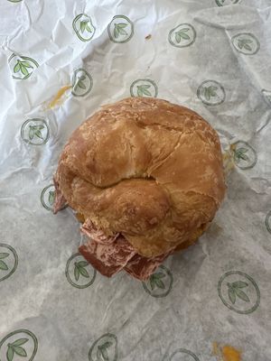 Bacon, egg, and cheese croissant  at Plant Power Fast Food in Hollywood