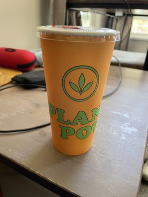 Largest iced coffee  at Plant Power Fast Food in Hollywood